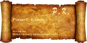Ponert Kleon névjegykártya